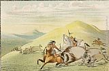 Native American Sioux Hunting Buffalo on Horseback by George Catlin